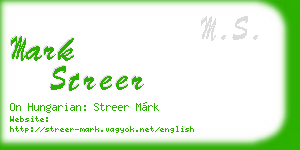mark streer business card